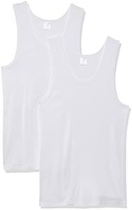 Jockey Men's Ribbed Singlet 2-Pack, White, Medium