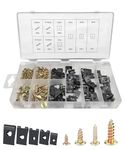 bylikeho 170PCS Automotive Clips,9 Different Sizes Auto Parts Car Clips,Car Accessories Car U-Clip and Screw Assortment Kit,Automotive U Nut and Screw Clip Replacement Parts