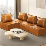 Oikiture 4pcs Pu Leather Sofa Couch