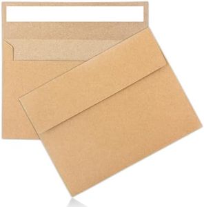100Packs A4 Kraft Envelopes 4x 6Inch Card Envelopes,Self Seal for Weddings, Greeting Cards，Mailing， Invitations, Photos, Postcards