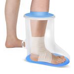 YUNCHI Waterproof Foot Cover for Shower Dressings for Wounds Bandages for Ankle Plaster Tattoo Non Slip Cast Protectors for Showering for Adults Durable Reusable New Updated (M Foot)