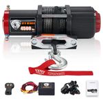 TYT 4500 lb. Advanced Load Electric Synthetic Rope Winch for Towing ATV/UTV Off Road Kits, 12V Electric IP67 Waterproof Winch with Hawse Fairlead, 2 Wireless Remotes and Mounting Bracket…