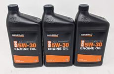 Generac Full Synthetic Motor Oil 5W-30 SN Quart Bottle Part# 0J5140 (Pack of 3)