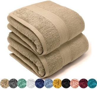 LEBENGOOD Juego de Toallas Baño Grandes, Ducha, Algodón Premium, 550gsm, 2 Piezas (90x170), Extra Suaves, y Resistentes (2 90X170 Arena)