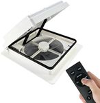 RV Roof Vent Fan Quiet 4 Speed-Reversible Air Ventilation RV Exhaust Fan Replacement with Remote Control, Built-in Rain Sensor 12V 14'' for RV Roof Vent/Camper Trailer Bathroom (White Opaque Lid)