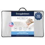 Snuggledown Ultimate Luxury Pillows 2 Pack - Soft Support Front Sleeper Pillows for Neck Pain Relief - 100% Jacquard Cotton Cover, Hypoallergenic, UK Standard Size (48cm x 74cm), White