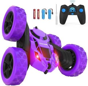 Hamdol Remote Control Car for Kids, 360° Spinning RC Stunt Car with Lights, 4WD Electric Off-Road Vehicle, 2.4GHz Rechargeable Toy Cars for Boys Girls Age 6 7 8 9 10 11 12, Birthday