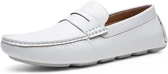 Vostey Men's Loafers Slip on Shoes Loafers Driving Loafers Casual Penny Loafers for Men, Bmy3002-white, 12