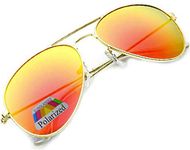 MFAZ Morefaz Ltd Vintage Retro Original Pilot Mirrored Mirror lens Polarized Sunglasses Glasses Air Force Unisex Vintage lens UV400 (Orange Mirrored)
