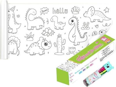 1PC Children's Drawing Paper Roll,Drawing Paper Roll,Large Coloring Roll,Sticky Drawing Paper Roll,Giant Coloring Paper Roll,Coloring Paper Roll, DIY Painting Drawing Paper for Kids (Dinosaur)