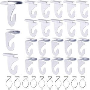 OALEN 20 Drop Ceiling Hooks for Classrooms & Offices, White Heavy Duty Ceiling Hooks for Hanging Plants & Decorations, Metal T-Bar Hooks for Suspended Drop Ceiling Tiles…