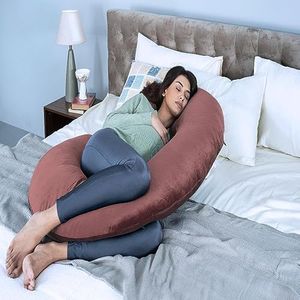 Wakefit Pregnancy & Nursing Pillow Combo | 3 Months Warranty | C Shape Maternity Pillow for Pregnancy Sleeping, 5 in 1 Nursing Pillow for Breastfeeding with Cotton Removable Cover | Pink