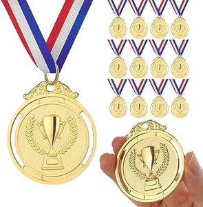 GeeRic 12 Piezas Medallas de Ganador de Oro, Medallas para Niños, Medallas de Oro para decoración de Fiestas Infantiles y premios Deportivos,para Fiesta, Día del Deporte Escolar