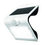 Luceco Solar Guardian Angled Wall Light Outdoor, with PIR Motion Sensor, 3.2 Watts, White Plastic