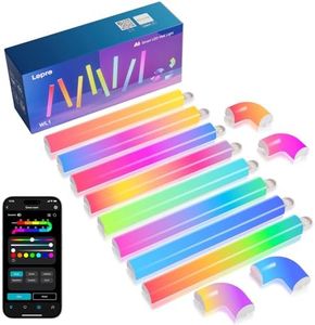 Lepro WL1 AI Smart RGB Wall Lights for Christmas Decorations, LLM AI Generated Lighting with LightBeats Music Sync, Voice Control Via App, Wi-Fi & Bluetooth LED Light Bars, 8 Pcs with 4 Corners