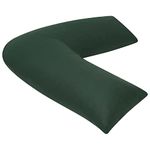 CnA Stores Orthopaedic V-Shaped Pillow Extra Cushioning Support For Head, Neck & Back (Dark Green, V-pillow With Cover)