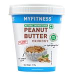 MYFITNESS All Natural Peanut Butter Crunchy 510g | 100% Roasted Peanuts | 32g Protein | Tasty Nut Butter Spread | No Added Sugar & Salt | No Palm Oil | Zero Cholesterol | Unsweetened Peanut Butter