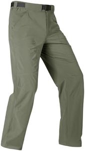 FREE SOLDIER Men's Outdoor Cargo Hiking Pants with Belt (Lightweight Waterproof Quick Dry Tactical Pants Nylon Spandex (Sage Green 34W/32L)