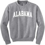 Wild Bobby State of Alabama College Style White Fashion Unisex Boys Girls Crewneck Graphic Sweatshirt, Heather Grey, Medium