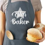 Star Baker Apron for Women and Men, Funny Baking Gifts for Bakers, Kitchen Cooking Apron with Pockets - Birthday Housewarming Christmas Apron Gifts for Mum Wife Husband Son Grandma