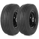 AR-PRO (2-Pack) 11x4.00-5 Tire and Wheel Assembly, 11x4-5 Lawnmower Tire (4-Ply) and Rim with Tube, 3.4”-4”-4.5”-5” Centered Hub with 3/4” Bushing, Universal Lawn Mower/Yard Tractor Turf Tires