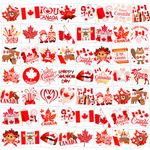 DPKOW Happy Canada Day Temporary Tattoos, 72pcs Maple Leaf Temporary Tattoos Canadian flag Tattoo Stickers for Canada Party Favor, Canada National Day Temporary Tattoos Canada Patriotic Accessories