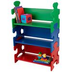 KidKraft Primary Puzzle Wooden Bookcase for Kids, Children's Bedroom Furniture and Display, Kids' Bookshelf and Storage Rack, 14400