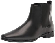 Calvin Klein Men's Brayden Chelsea Boot, Black Leather, 7.5