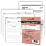 EASYGENIE Genealogy Stories Kit: Worksheets, Charts, and Forms to Preserve Family History and Ancestry (30 Sheets)