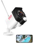 Tonton 3MP WiFi CCTV Camera Outdoor, Floodlight Security Camera, Color Night Vision, PIR Motion Detection with Siren & Email Alerts, 2 Way Audio, SD Card Slot, Alternatively Work with NVR Recorder