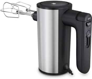 WMF Kult X Handmixer – Handrührgerät aus Edelstahl Cromargan mit 5 Geschwindigkeitsstufen und Turbofunktion, leistungsstark, Küchenmixer zum Rühren, Kneten und Aufschlagen, ergonomisch, leise, schwarz