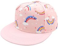 Baby Sun Hat Toddler Baseball Hat Toddler Hats for Boys Girls Baby Baseball Cap UPF 50+ Kids Trucker Hat Baby Caps, Pink Rainbow, 4-8 Years