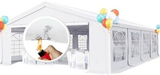 Quictent 20x30 Party Tent Heavy Duty Upgrade PVC Fire Retardent Vinyl Outdoor Gazebo Wedding Canopy Carport Shelter BBQ Tents with 10 Removable Sidewalls(White)