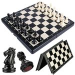 Magnetic Chess Set with Folding Board, Portable Travel Chess Game for Adults Kids and Family, Educational Strategy Board Game with Secure Magnetic Pieces for Outings (Mini)