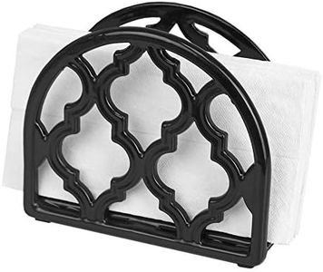 Home Basics NH51101 C Cast Iron Paper Napkin Holder/Freestanding Tissue Dispenser for Kitchen Countertops, Dining, Picnic Table, Indoor & Outdoor Use, Dur, Black