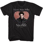 Twilight T Shirt I Love Boys Who Sparkle Adult Short Sleeve T Shirts Twilight Movies Graphic Tees, Black, Medium