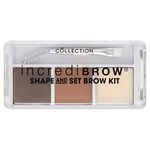 Collection Cosmetics, Incredibrow Shape & Set Brow Kit, Highly Pigmented Eyebrow Powder & Wax, 6g, Light/Medium