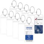 10 PCS Cruise Luggage Tag Holders Cruise Baggage Suitcase Label Cruise Travel Accessories Clear Waterproof PVC Pouch with Zip Seal & Steel Loops Luggage Tags for All Cruise Ships (7.2*3.46Inch) (10)