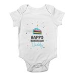 Shopagift Happy Birthday Daddy Celebration Baby Grow Vest Bodysuit Gift