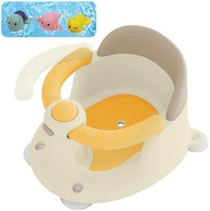 Baby Bath Seat for Babies 6 Months & Up, Bath Seats for Babies Sitting Up, 3 Baby Bath Toys, Open Design, Non-Slip, Compact Toddler Bath Seat.