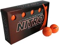 Nitro Long Distance High-Durability Golf Balls (15PK) All Levels- Ultimate Distance Titanium Core High Velocity Great Stop & Sticking Ability Golf Balls USGA Approved-Total of 15-Orange