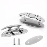 Boat Flip Up Cleat 4-1/2 inch 316 Stainless Steel Boat Folding Cleat, Pop up Boat Cleats, Boat Dock Cleats, Marine Folding Cleats for Boats, Boat Rope Cleat, Pack of 2