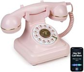 Sangyn Bluetooth Retro Phone with Voice Assistant, Bluetooth Landline Phone Compatible with Android & iOS, Wireless Bluetooth Physical Home Phone Telephone with Speakerphone & Volume Control, Pink