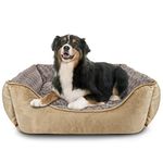 JOEJOY Dog Bed Extra Large - Washable Pet Bed Anti-Anxiety Rectangle Cat Beds with Soft Cosy Plush - Pet Bed for Large Dog, Beige