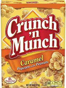 CRUNCH 'N MUNCH Caramel Popcorn with Peanuts, 6 oz. (Pack of 12)