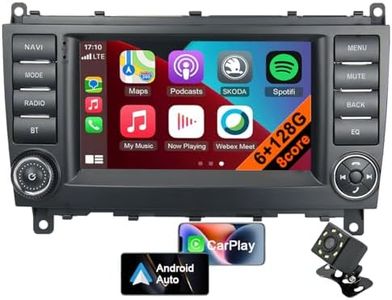 Android 13 Car Radio for Mercedes Benz 2006-2012 CLK W209/2004-2008 CLS W219 with CarPlay Android Car, 7 Inch Car Stereo Bluetooth GPS Navigation MirrorLink Rear View Camera (8core 6GB+128GB)