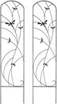 Sunnydaze Dragonfly Delight 55-Inch Metal Garden Trellis for Climbing Outdoor Plants - Set of 2 - Black