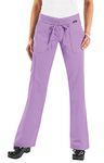 Koi Women's Petite Morgan Ultra Comfy Yoga-Style Cargo Scrub Pants, French Lilac, Large/Petite