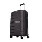 Aristocrat Liberty Large (Check-in) Polypropylene Hard Spinner Trolley Bag, 78Cm|Combination Lock|8 Wheels|3 Years International Warranty|New Saddle Brown