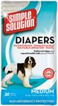 Simple Solution Disposable Dog Diapers for Female Dogs | Super Absorbent Leak-Proof Fit | Medium | 30 Count